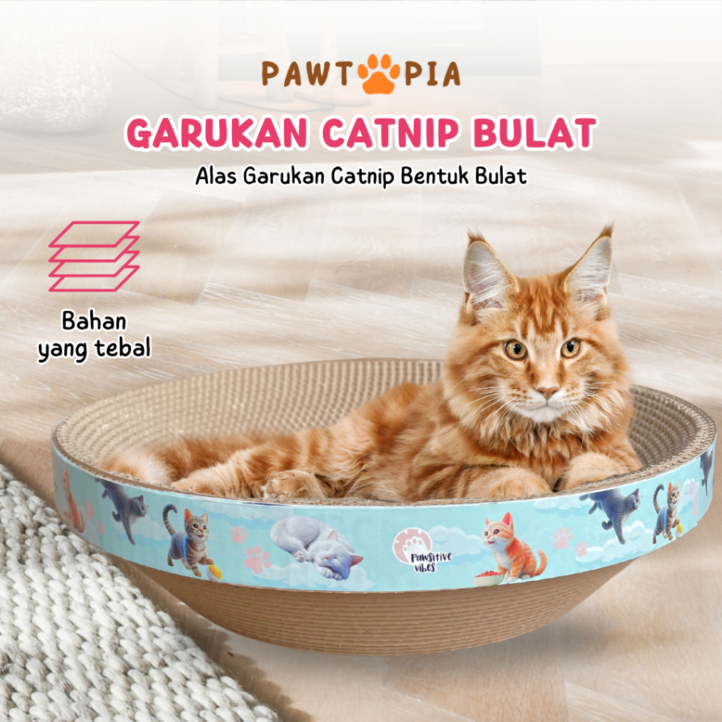 Cat Scratcher Box Cakar Model Bulat Untuk Kucing - Garukan Kucing Cat Scratcher | Cakaran Kucing | P