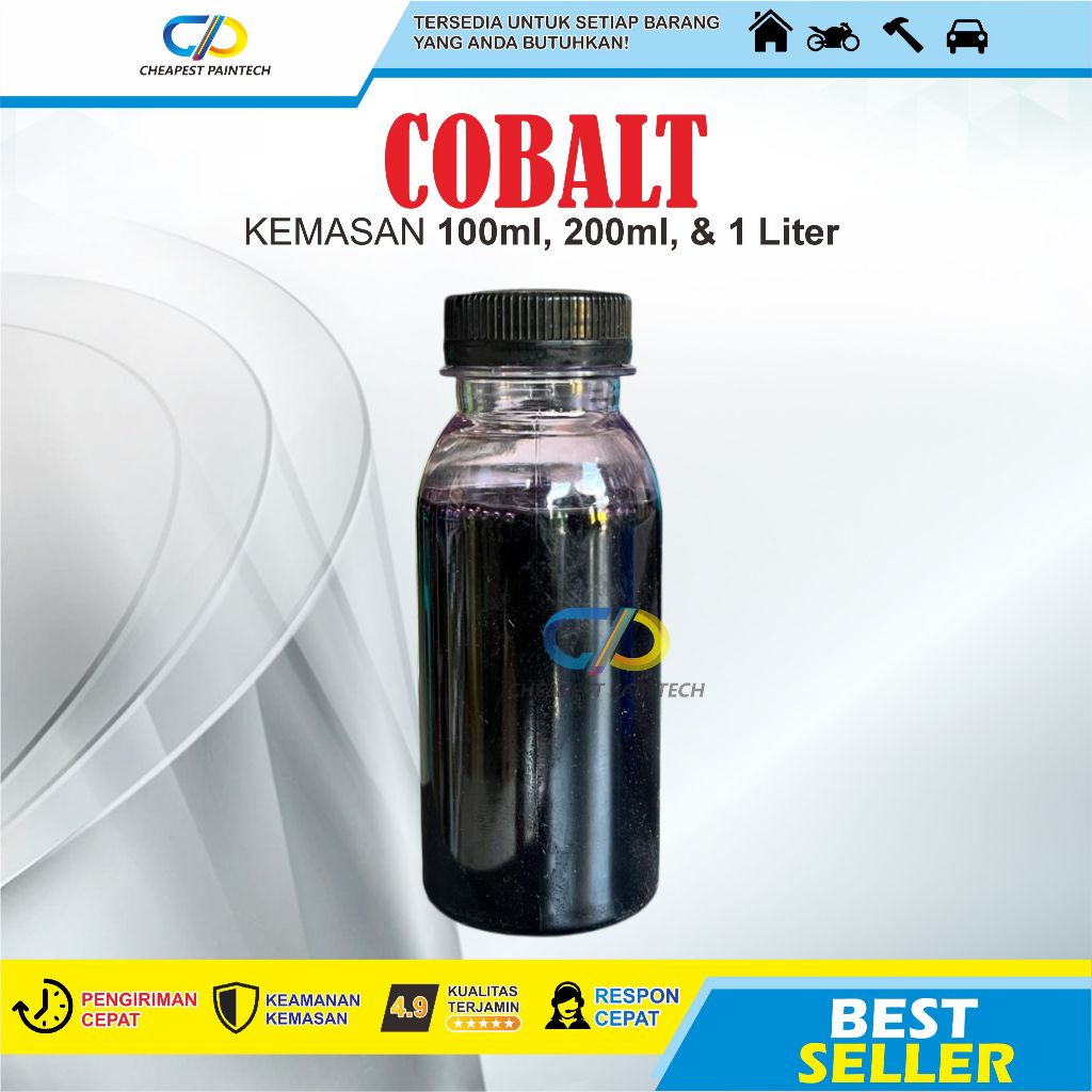Cobalt Blue UKURAN 200 CC | 100 CC / Cobalt Resin Fiber Glass / Kobal / Promotor Resin Fiber Glass
