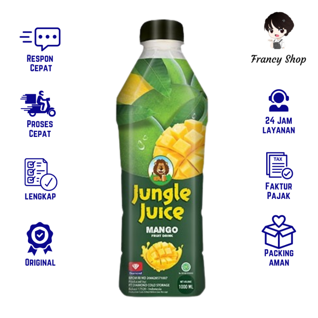 

Jungle Manggo Juice 1000 ml Jus Sari Buah Mangga 1 Liter