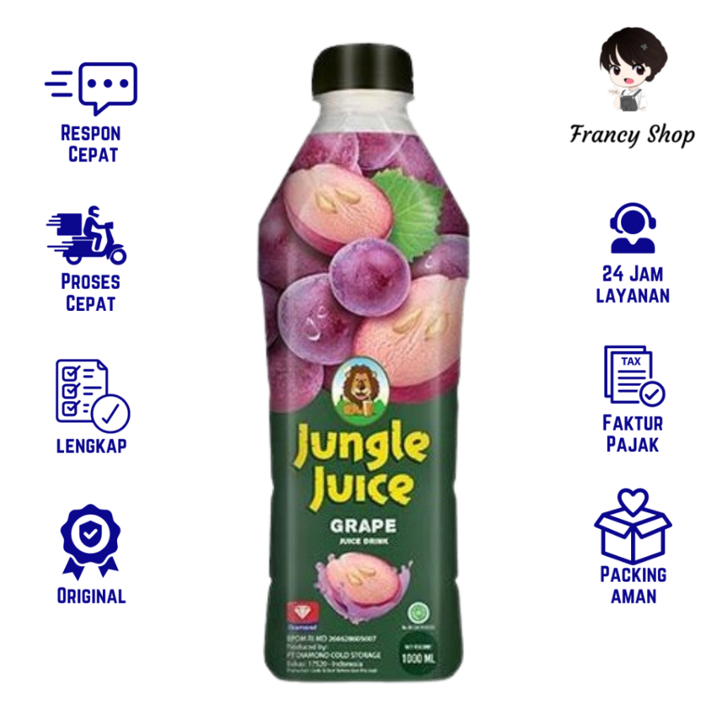 

Jungle Grape Juice 1000 ml Jus Sari Buah Anggur 1 Liter