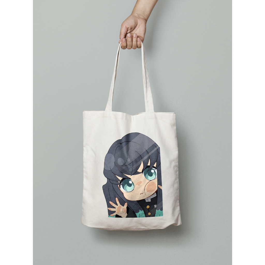 RB ToteBag Canvas Muichiro / Tote Bag Anime Kimetsu No Yaiba Demon Slayer / Tas Anime Canvas Costum