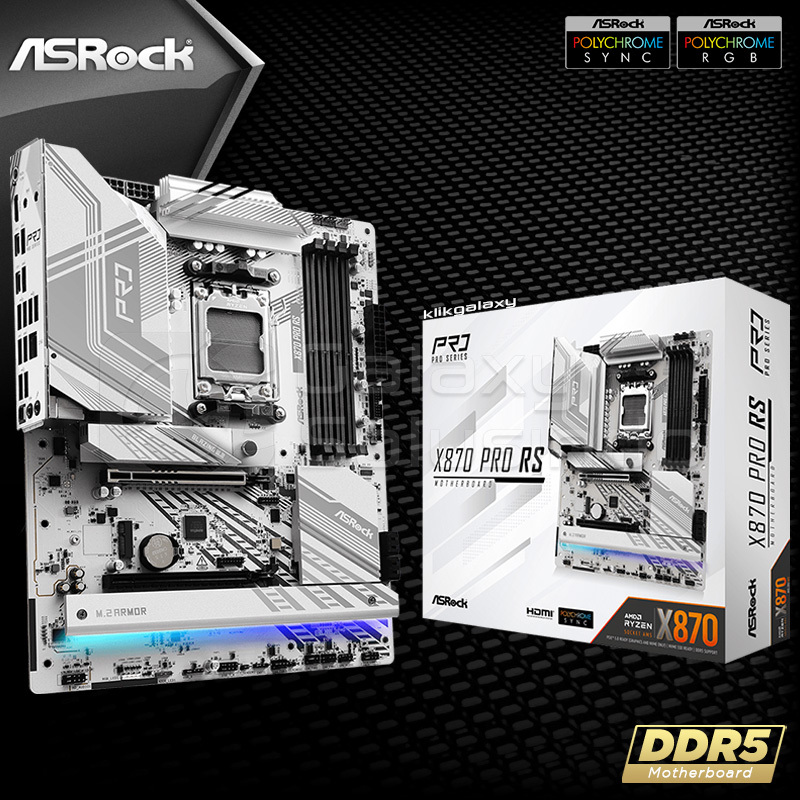 Asrock X870 Pro RS - AMD X870 DDR5 AM5 Motherboard
