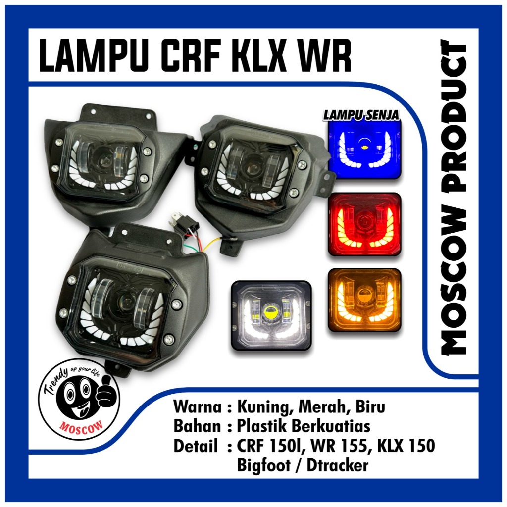 MOSCOW LAMPU TEMBAK CRF 150L WR 155 KLX 150 LAMPU REFLEKTOR LED /LAMPU DEPAN LED 3 MODE REFLEKTOR HE