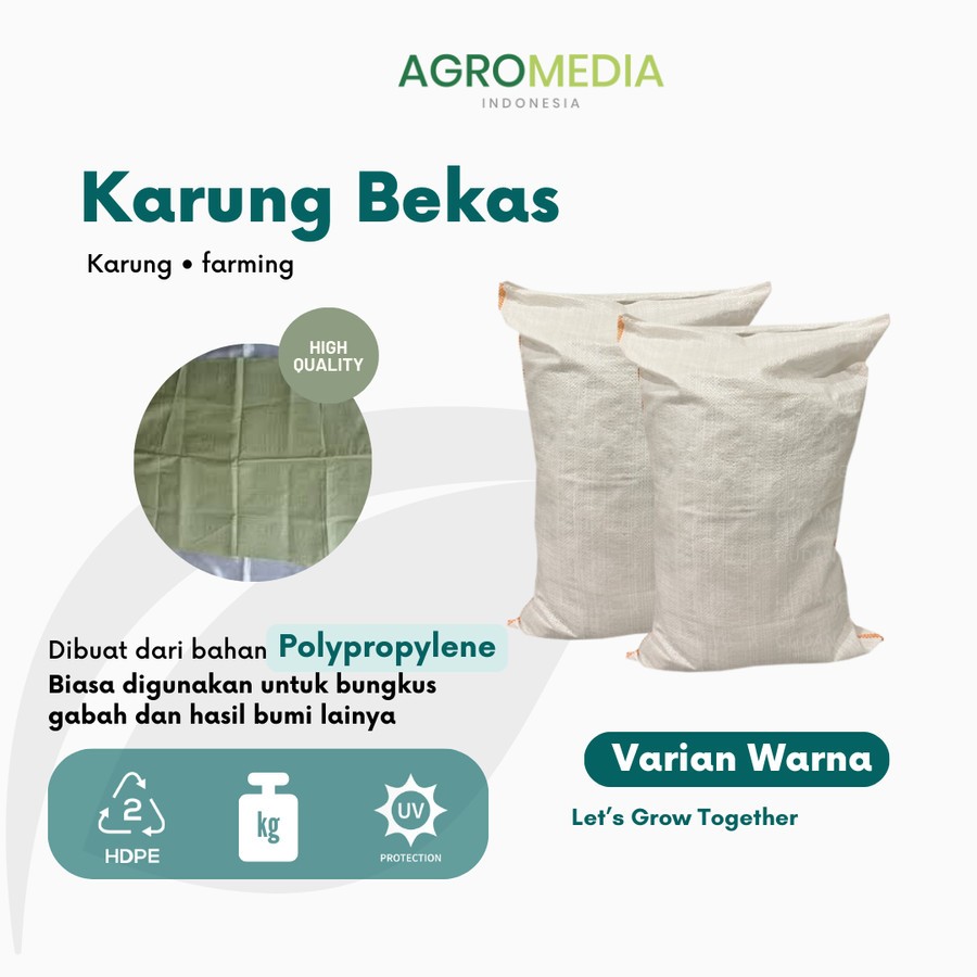 karung plastik bekas laminasi 50 kg - 25 kg - Putih Goni