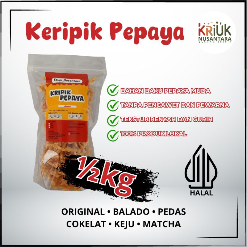 

Keripik Pepaya camilan sehat makanan ringan stik pepaya