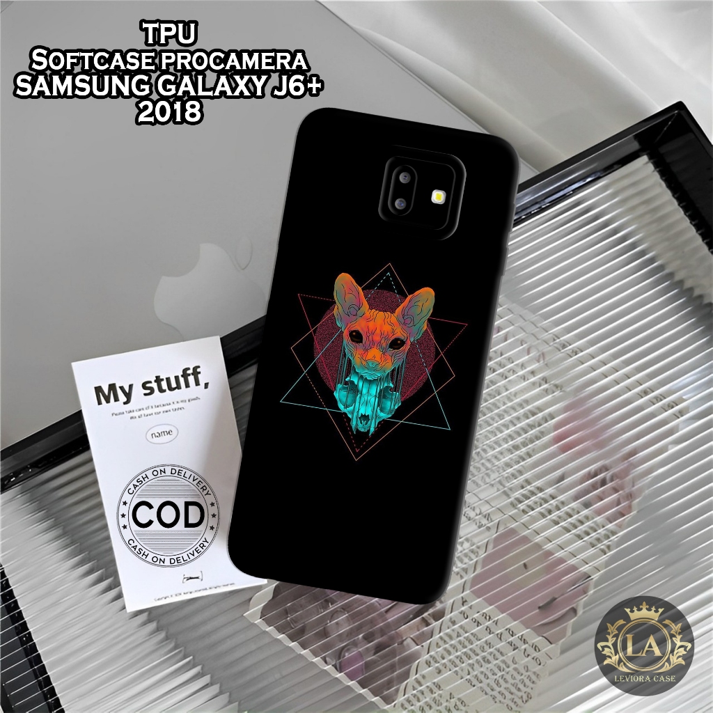 Case Samsung J6+ 2018 - Leviora Case - Fashion Case Hitam - Softcase Samsung J6+ 2018 - Case Pro Cam