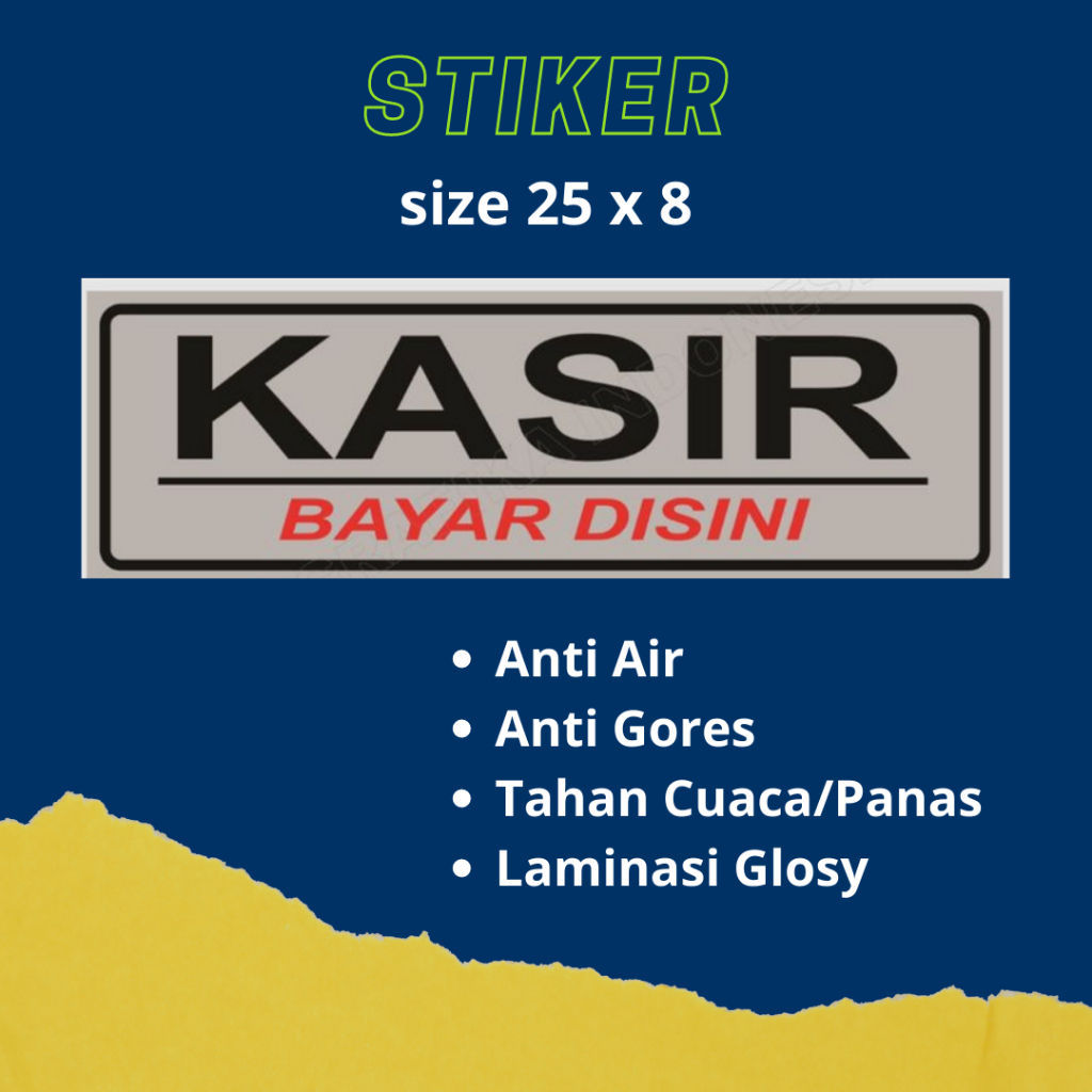 

Stiker Tulisan Kasir Sticker Untuk Tempat Pembayaran