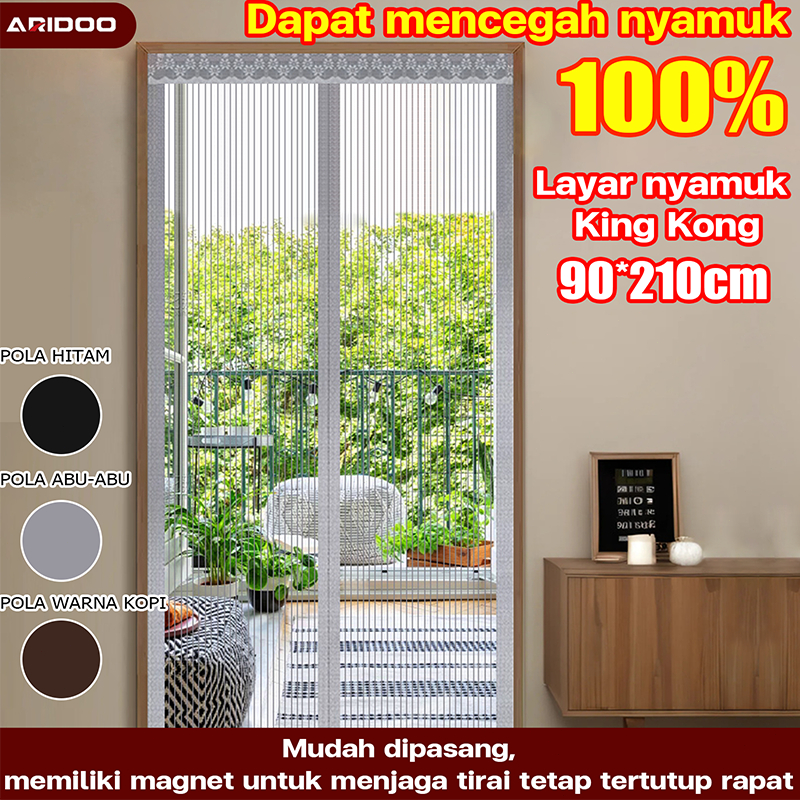 Dapat Digunakan Selama 99 Tahun Tirai Pintu Anti Nyamuk fiberglass Tirai Magnet Anti Gores dan Tahan