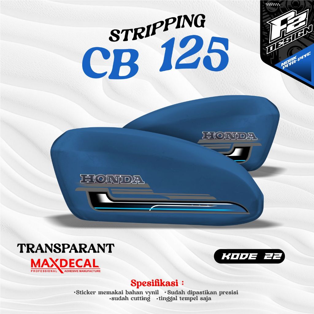 STIKER TANGKI CB POLOS CB BATIK STRIPING CB 125 CB 100 CB GLATIK kode 22