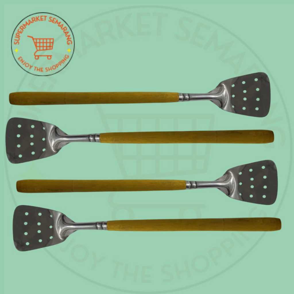 (Aulia) Susuk Kayu Lubang / Spatula Kayu Lubang /Sodet Gagang Kayu