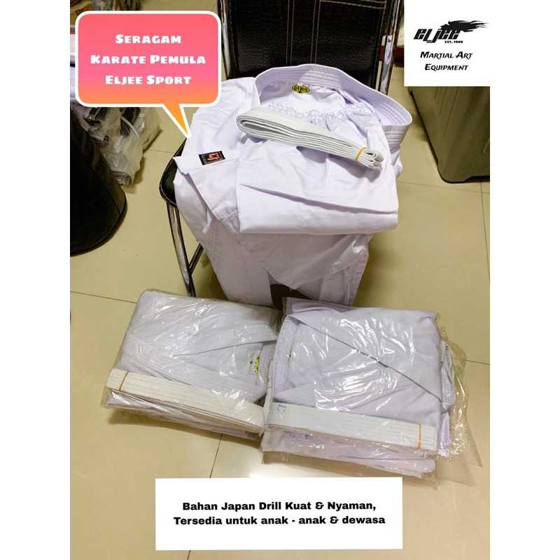 Seragam Karate Pemula Eljee Sport Satu Set