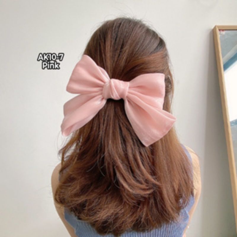 Jepit rambut pita besar korea / ribbon hair clip / pita rambut besar / pita korea jepitan