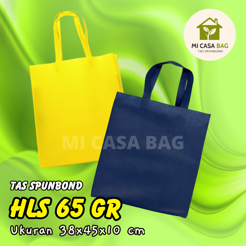 

TAS SPUNBOND HANDLE LIPAT SAMPING (HLS) 38X45X10 CM 65GR POLOS UNTUK TAS SOUVENIR, SYUKURAN, MENGENANG, PROMOSI, BANSOS,DLL
