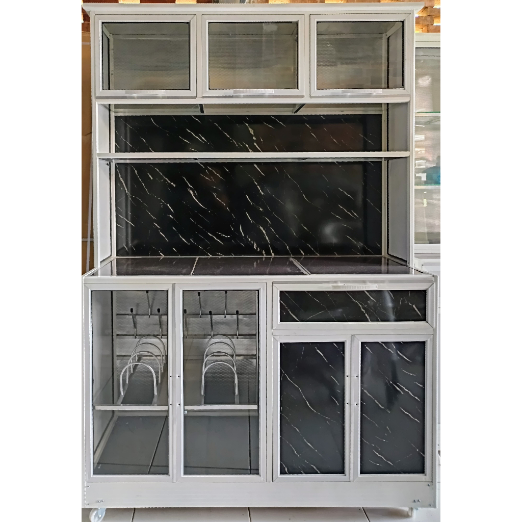 KITCHEN SET LEMARI DAPUR RAK PIRING ALUMINIUM