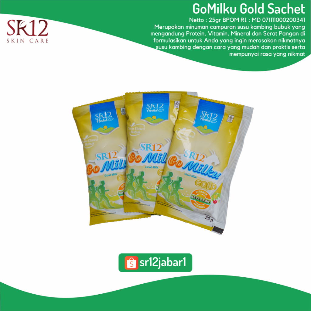 

GOMILKU GOLD SACHET SR12 - SUSU KAMBING ETAWA - SUSU BUBUK - SUSU KESEHATAN TULANG - MENJAGA KESEHATAN SENDI - SUSU ORANG TUA