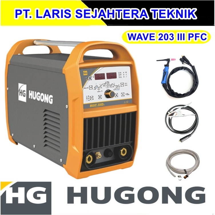 Mesin las Argon Hugong WAVE 203P travolas alumunium dan stainles