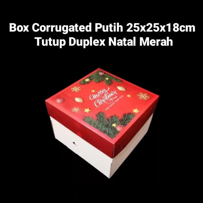 

(5 pcs) Kardus Kue Natal 25x25x18cm Box Hadiah Christmas Dus Parcel Natal