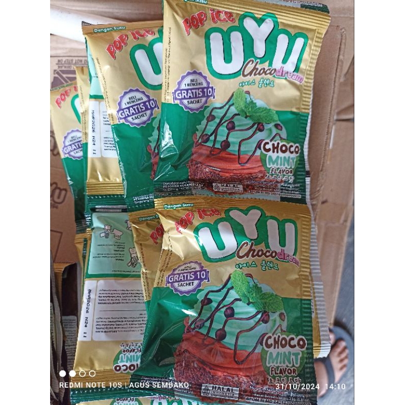 

1 rcg pop ice uyu choco dream beli 10 gratis 10 (20 bungkus)