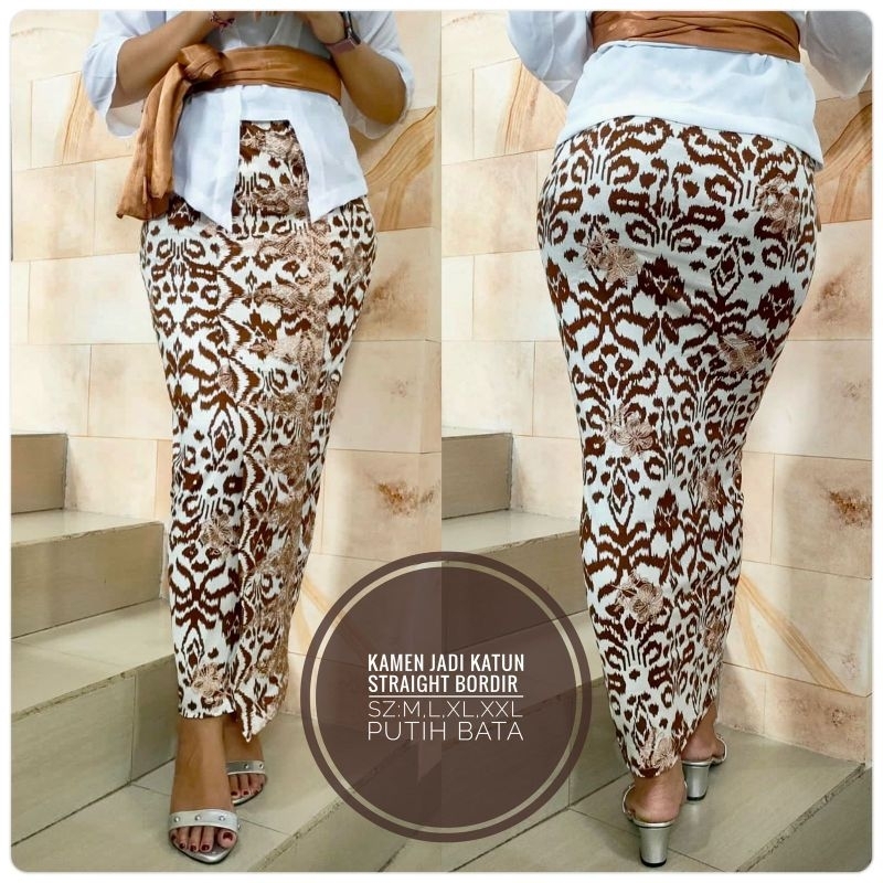 Kamen Jadi Katun Straight Bordir motif Endek