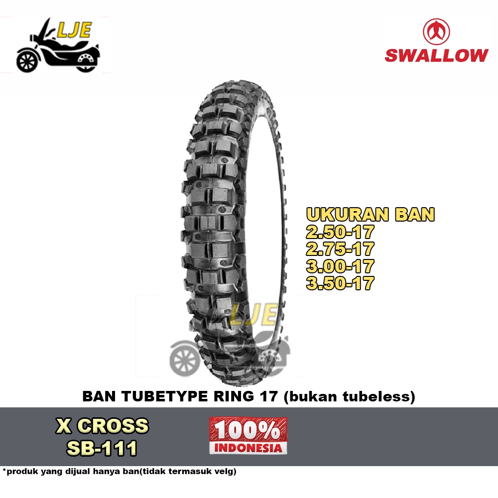 Ban Motor Ring 17 Swallow X Cross SB-111 - Ban Baru Cross Tubetype (bukan tubeless)