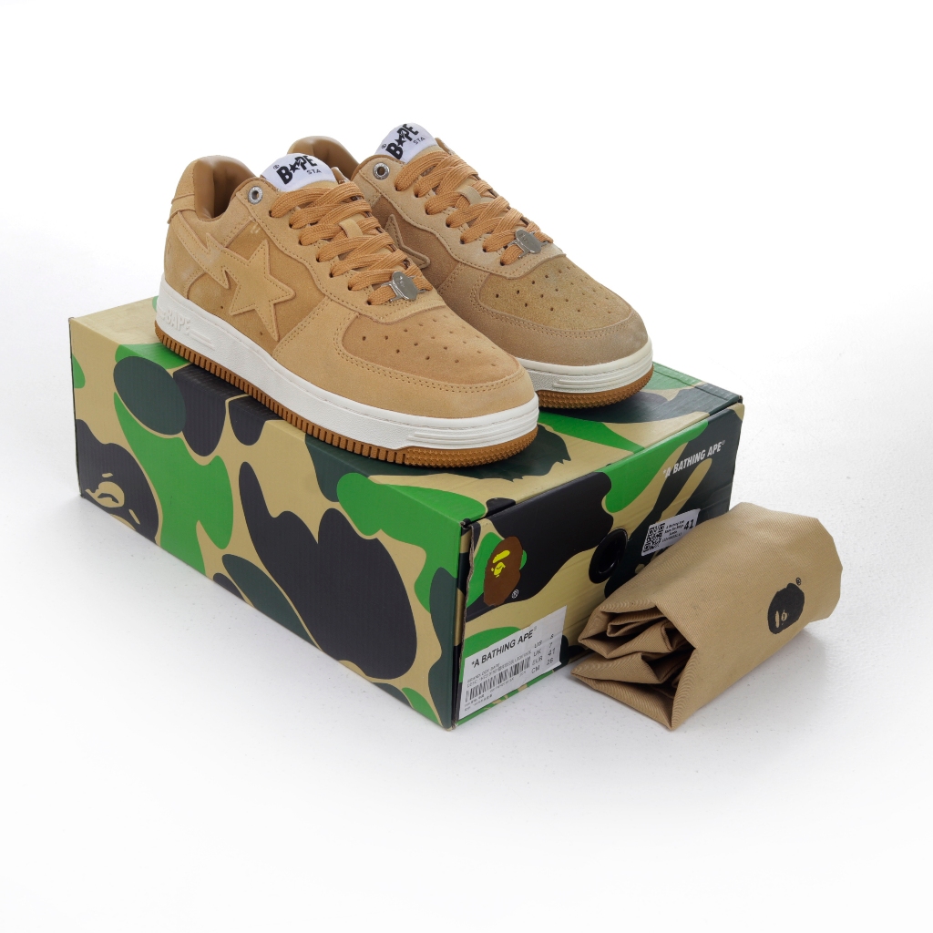 (SLPRDS) Sepatu Sneakers A Bathing Ape Bape Sta Beige Suede - AF1