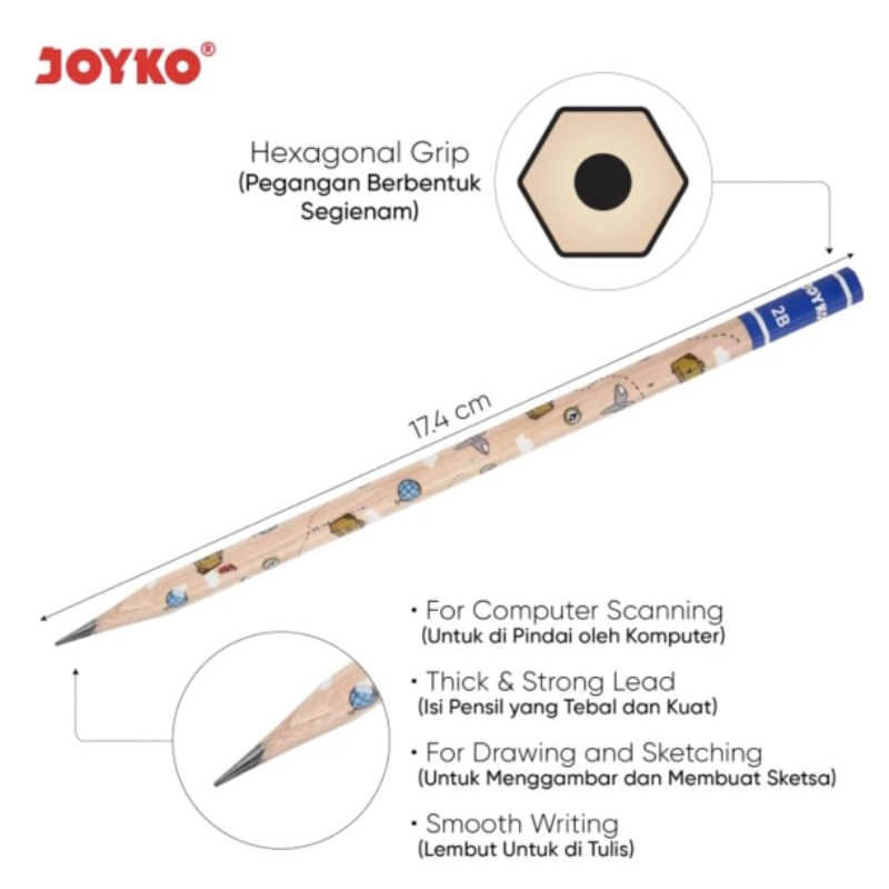 

Pensil serut Joyko P-8132 2B (8batang)