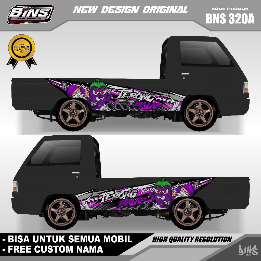 BNS320-STIKER DECAL MOBIL GRANDMAX FUTURA MEGA CERRY PICKUP L300 APV GRATIS CUSTOM NAMA