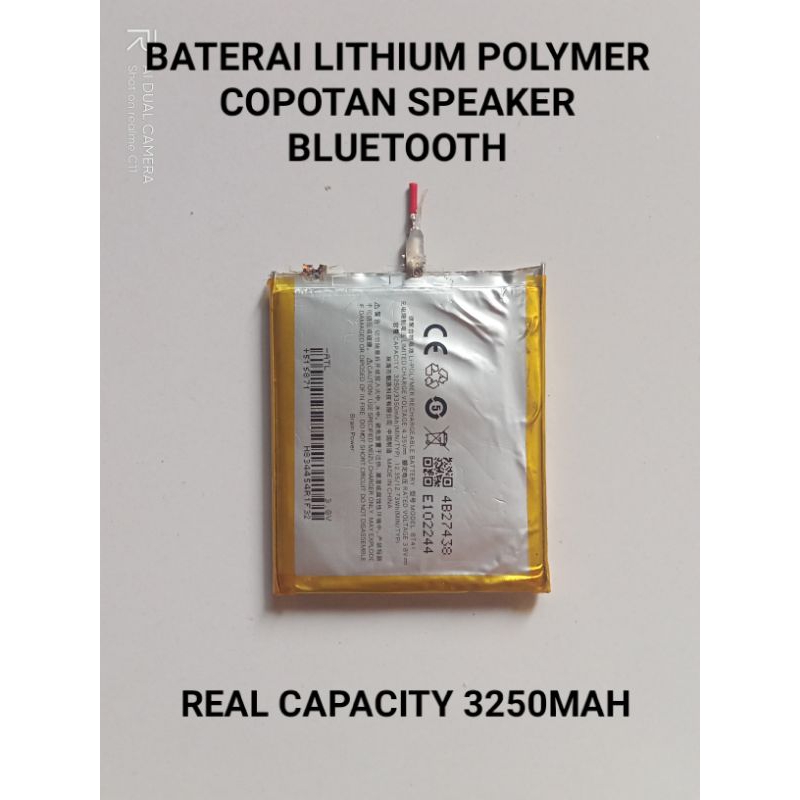 BATERAI LITHIUM POLYMER 3250MAH 3.8V NORMAL TESTED | BATERAI LITHIUM RECHARGEABLE | BATERAI POWERBAN
