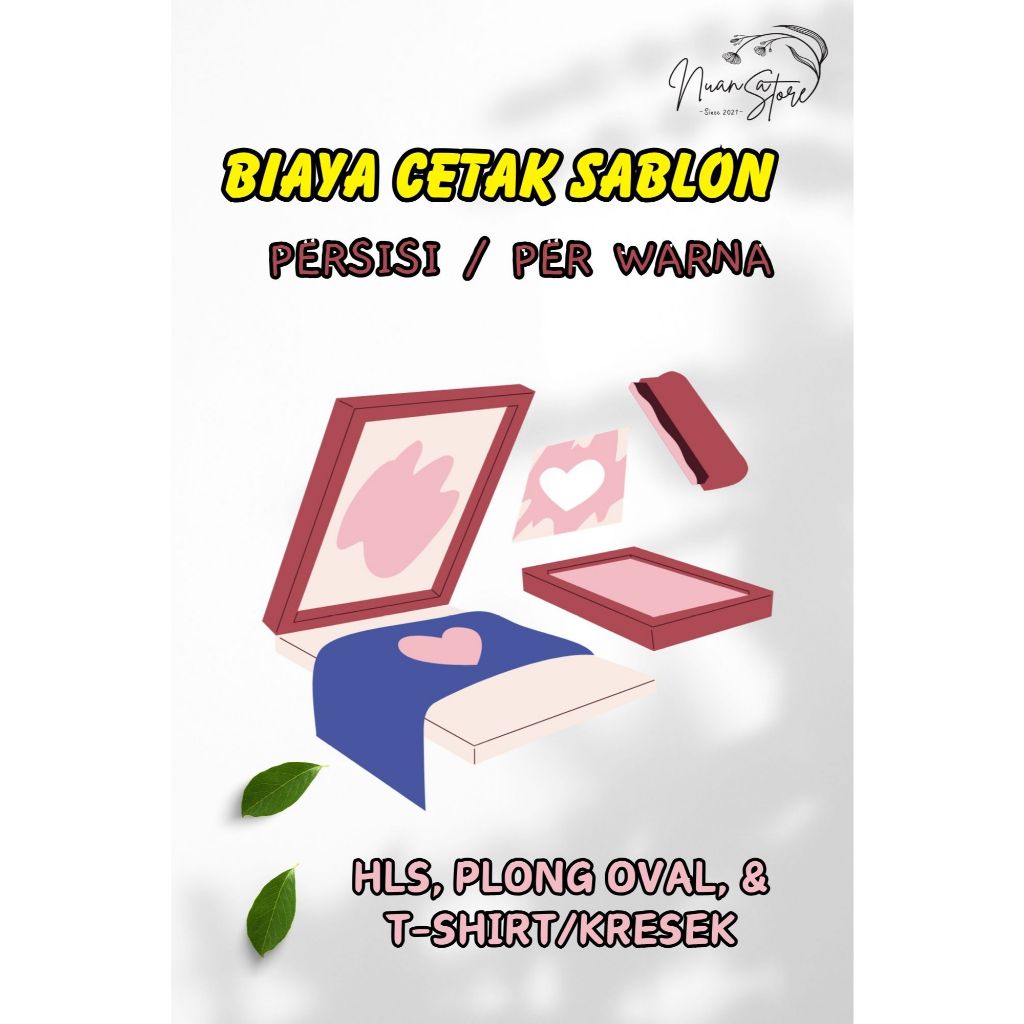 

BIAYA CETAK SABLON UNTUK SEMUA TYPE PRODUK TAS SPUNBOND | HANDLE LIPAS SAMPING | PLONG OVAL | T-SHIRT / KRESEK