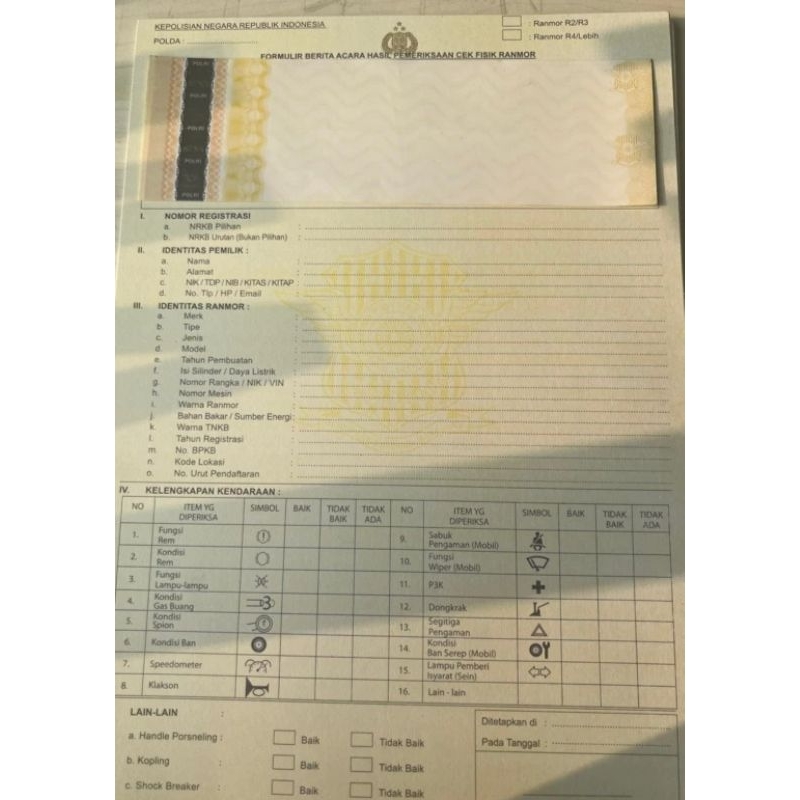 

1SET KERTAS POLOS//GESEK NOMOR MOTOR MOBIL