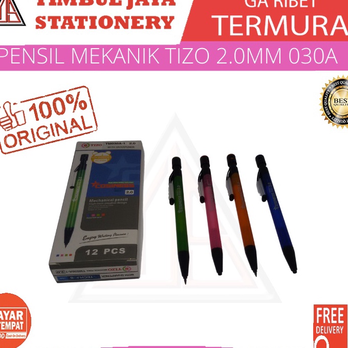 

HJ6 Pensil mekanik 2 mm isi 12pcs mechanical pencil tizo body color TM3A12 TM293