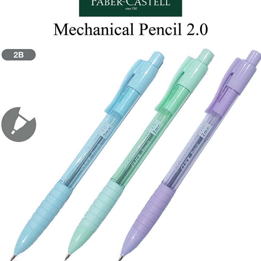 

Mega Pensil Mekanik Faber Castell Mechanical Pencil Click 2 MM Sudah Termasuk Rautan Dibagian Atas