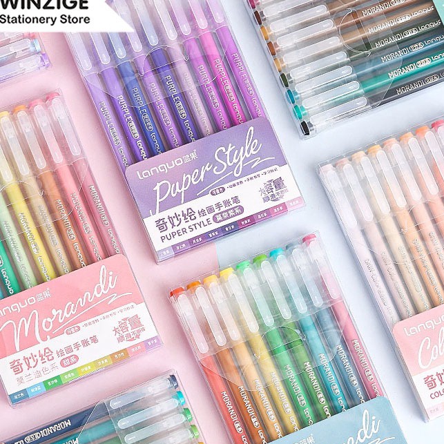 

HJ6 Winze Set 9pcs Pulpen warna warni acrylic marker drawing pen set 5mm pena pulpen aesthetic morandi journal spidol akrilik marker gel pen art supplies