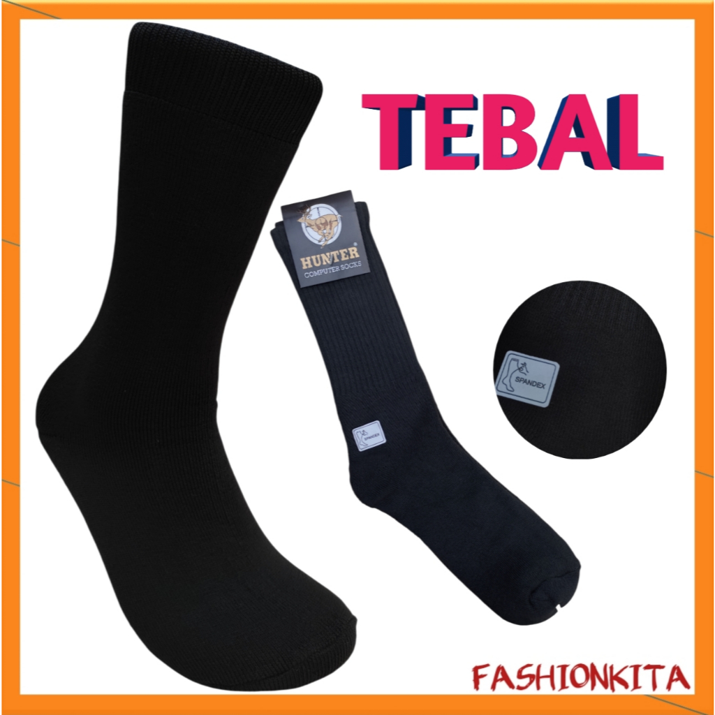 KAOS KAKI PDL HITAM SUPER TEBAL / KAOS KAKI TNI HITAM PANJANG TEBAL