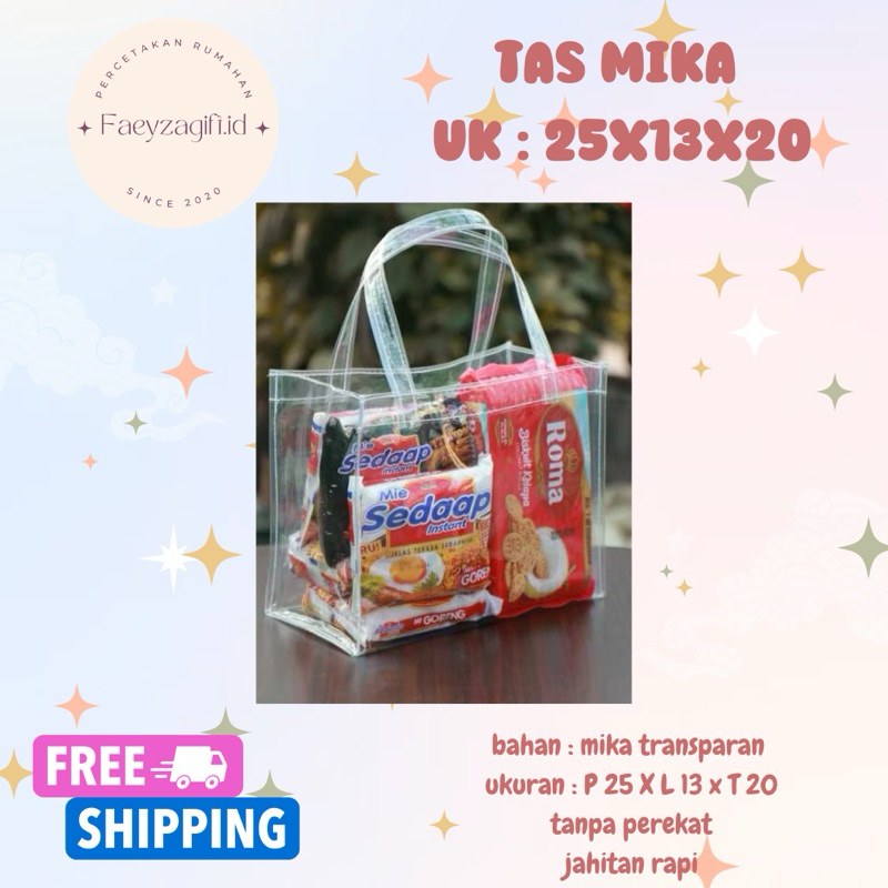 

TAS MIKA TRANSPARAN HAMPERS SOUVENIR 25x13x20