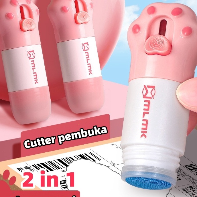 

KI3 2 in 1 Cutter pembuka Penghilang informasi resi 2 ml 1ml Cairan Penghapus Tinta Kes Thermal dengan Cutter M MLMK Correction Fluid Box OpenerPenghapusTip Ex Resi m Box package opener roller stamp lucu Cairan si kes