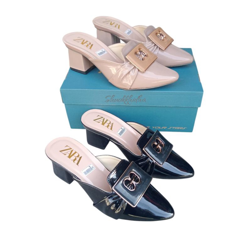 ZARA Sepatu sendal wanita hak tahu 5 cm fashions pesta wanita kekinian