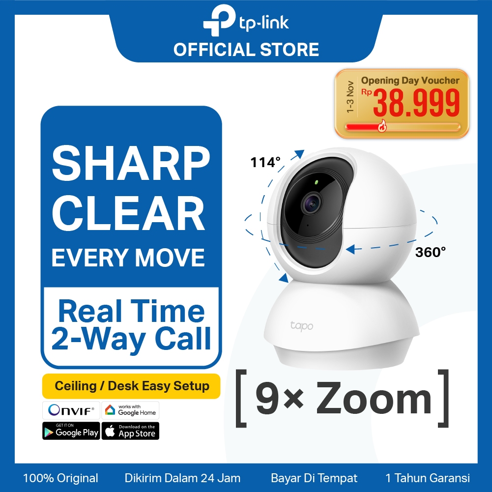 TP-Link | Tapo C200 C100 C310 1080P HD WiFi Camera Smart IP CCTV Security Outdoor Night Vision Kids