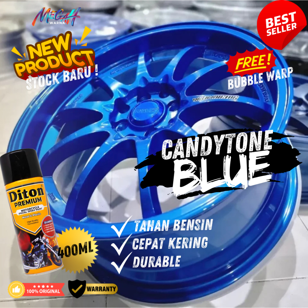 Pilok Pilox Cat Semprot Diton Premium 400cc Biru Candy Blue kendi 9309 Klir Clear 9128 Silver Metali