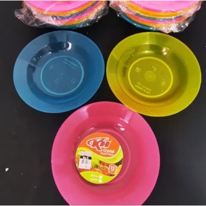 (1 LUSIN ) PIRING PLASTIK CRYSTAL 6 KH PIRING LEPEK KECIL