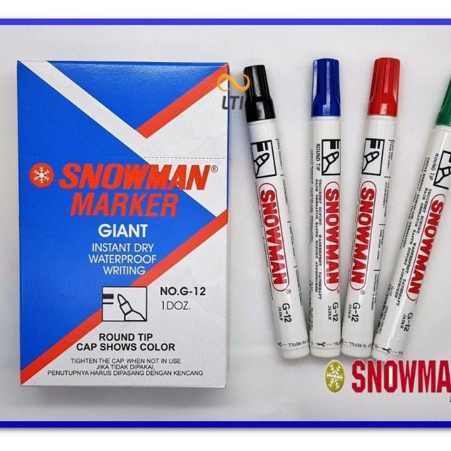 

HJ6 Spidol permanent G12 snowman tertera 6 pcs jika mau mix di note aja