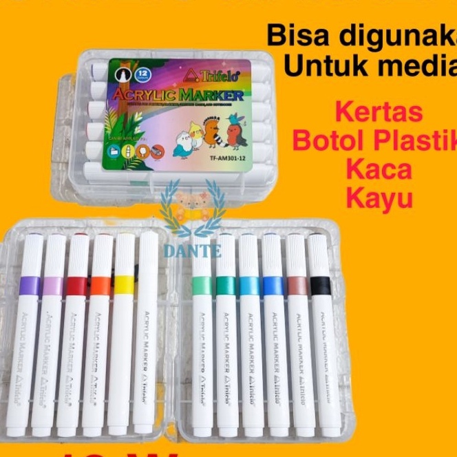

Wah Spidol TRIFELO ACRYLIC MARKER 12 WARNA
