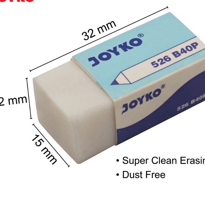 

Ekstra Penghapus Joyko B4 putih kecil 1pak4pcs