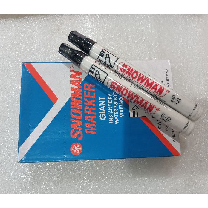

Limit spidol snowman permanen G 12 warna hitam 12pcs