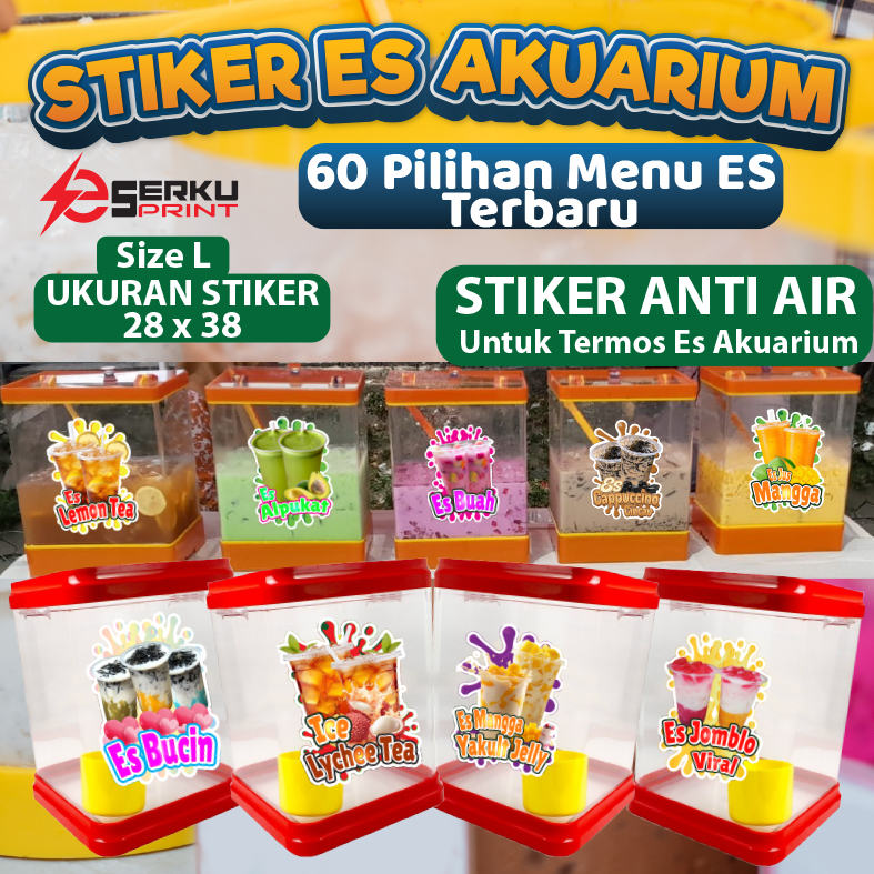 

Stiker Es Aquarium Stiker Termos Es Stiker Kaca Etalase Jualan Stiker Anti Air Ukuran 28x38 cm Size L Model Baru Banyak Pilihan Es