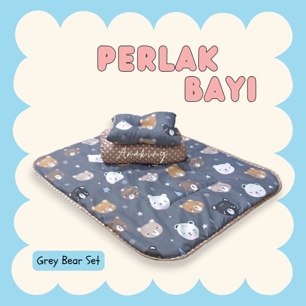 Perlak Bayi Matras Karakter Bolak-balik Set Bantal Guling Tilam Alas Ompol Anti Bocor