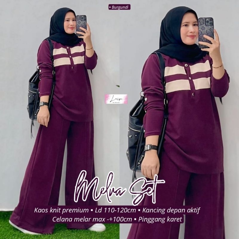 SETELAN BLOUSE JUMBO/MELVA/ONESET BLOUSE WANITA KAOS PREMIUM JUMBO LD 120 CM FIT XXL