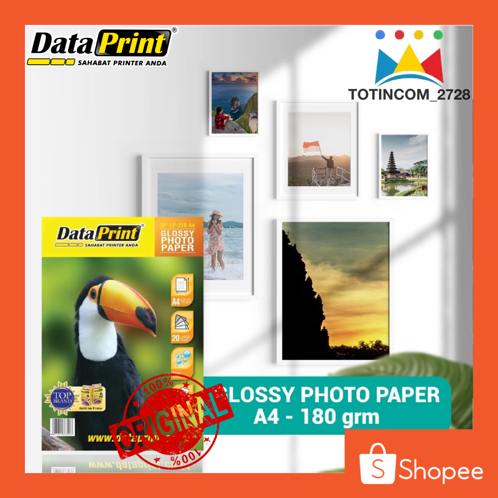 

H7Y Kertas Foto DATAPRINT Glossy 230 Gram Ukuran A4 isi 20 lembar Glossy and Water Resistance