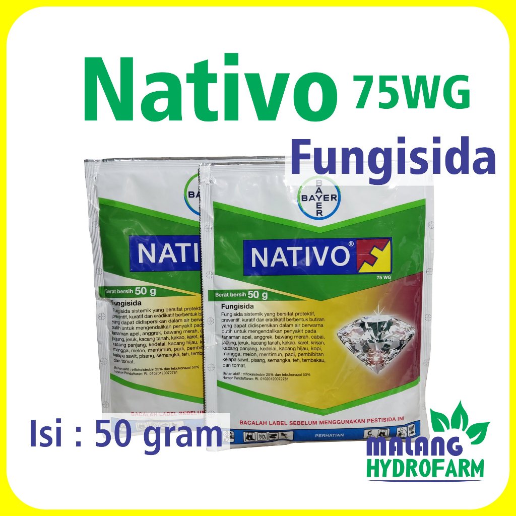 Fungisida Nativo 75 Wg Pestisida Sistemik Obat Pengendali Bakteri Tanam Tanaman Apel Jagung Cabai