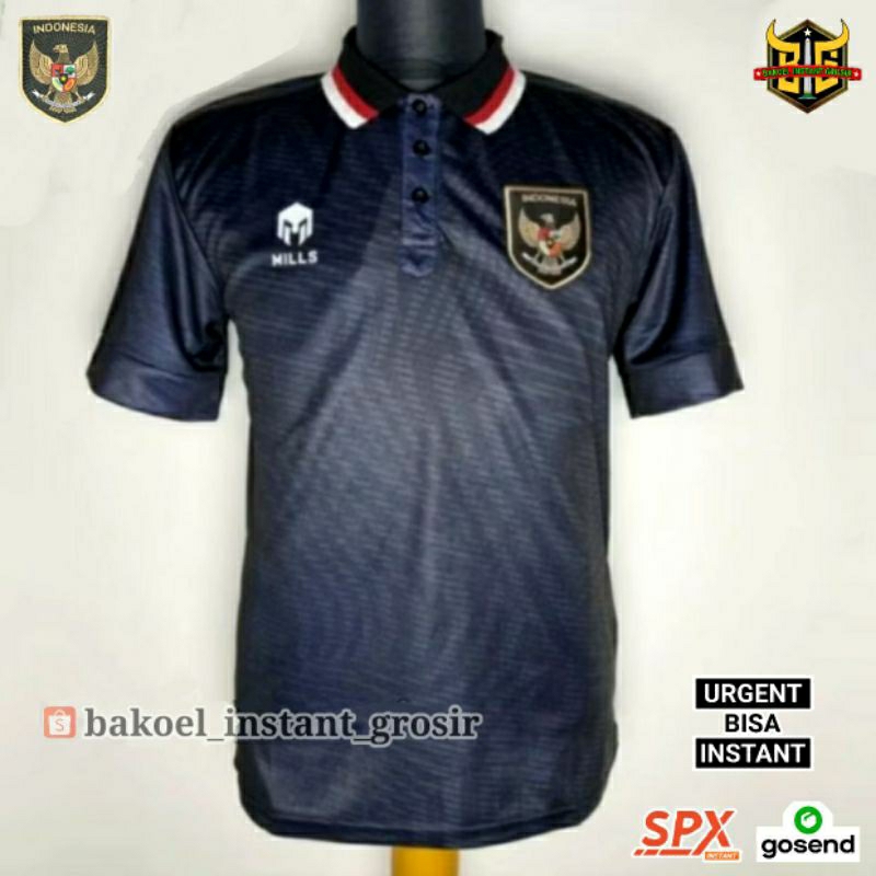 Jersey TIMNAS INDONESIA 3RD 2023 / 2024 Hitam GO Mills THIRD Logo PLAT Terbaru GRADE ORI